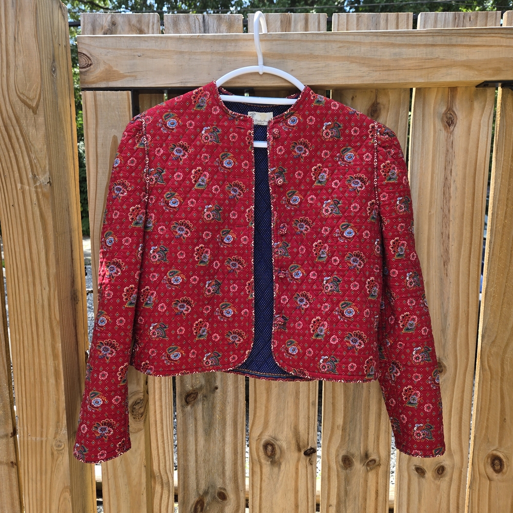 RARE Vintage 80's Vera Bradley Red and Blue Quilted Jacket